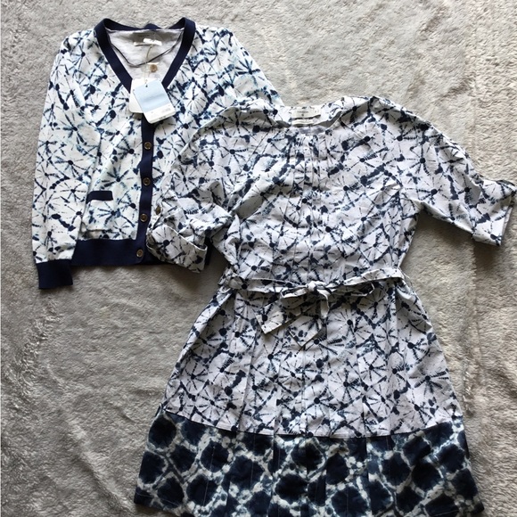 Blue and White Shirtdress and Sweater - Picture 3 of 3